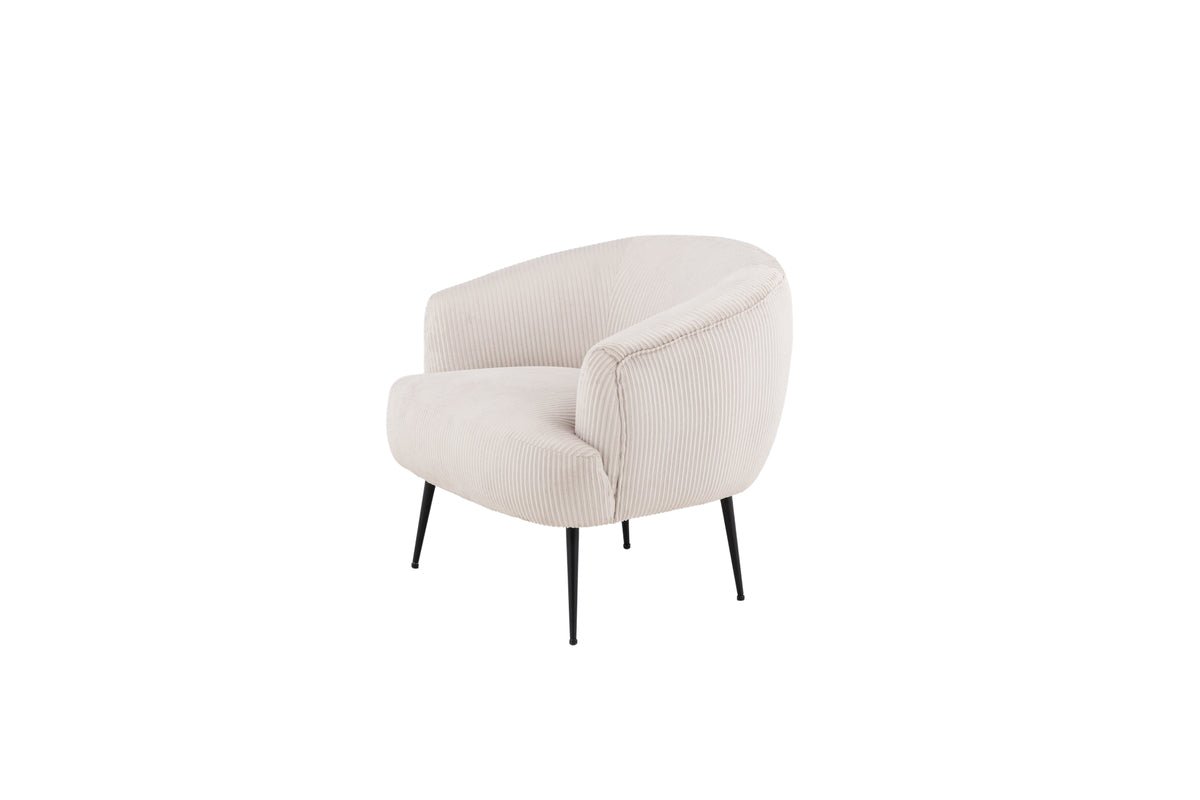 Designer lounge armchair Rivano – cord lounge chair in Beige