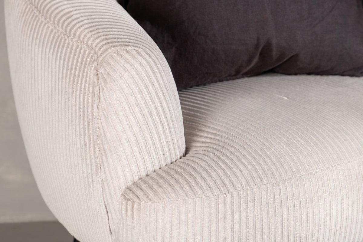 Designer lounge armchair Rivano – cord lounge chair in Beige