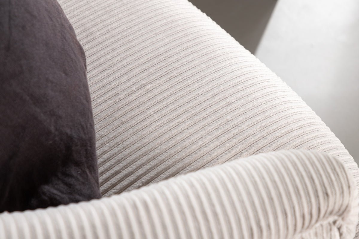 Designer lounge armchair Rivano – cord lounge chair in Beige