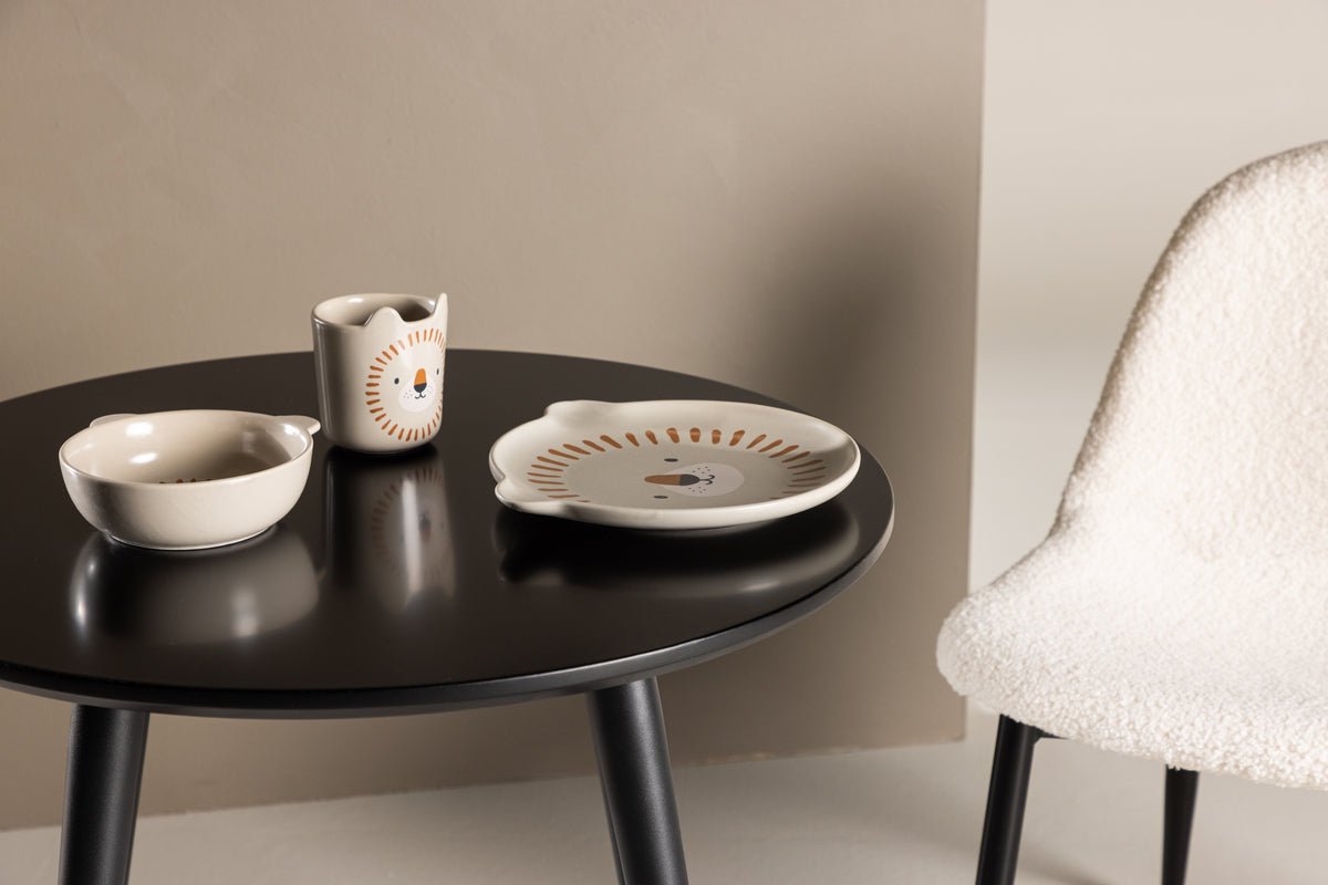 Runder Kindertisch NILO – Stilvoller Spieltisch in Schwarz