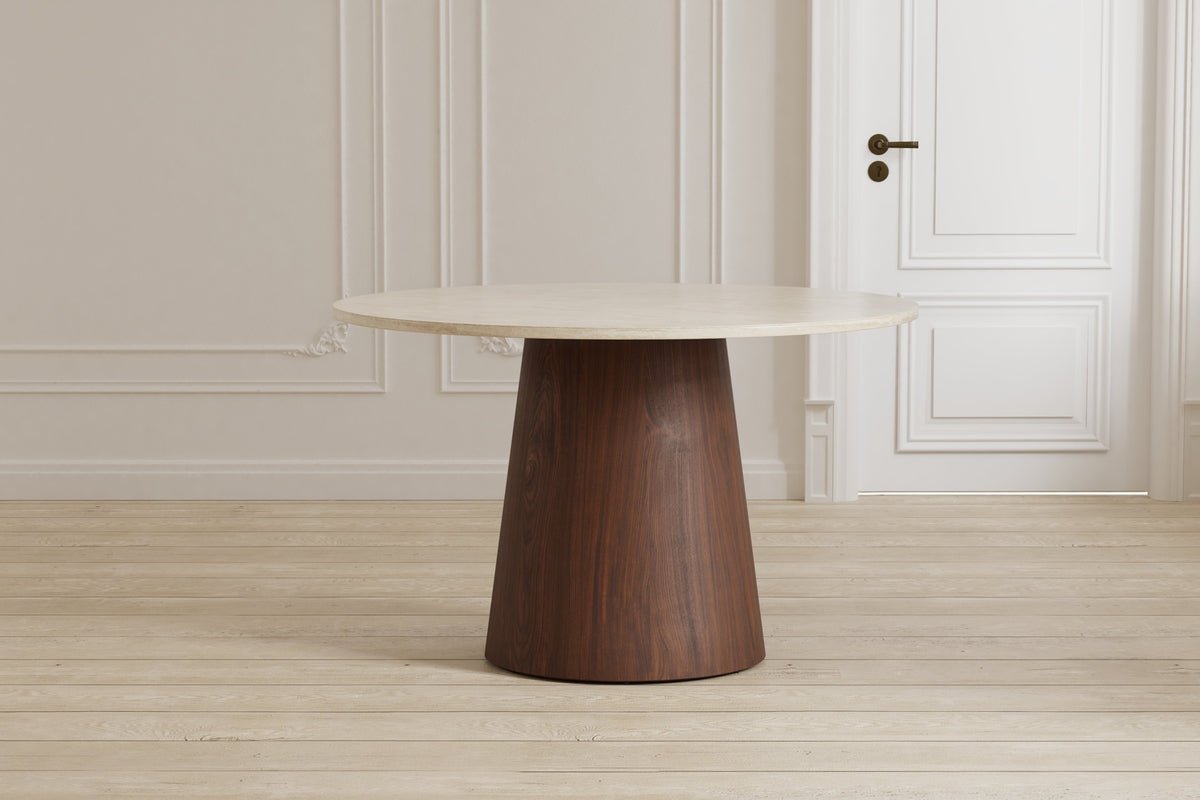 Dining table Darian - in Beige & Mocha with MDF frame