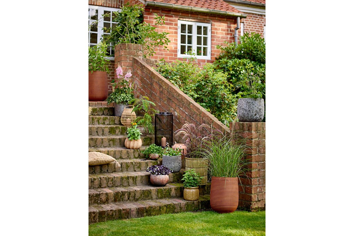 Flower Pot Set "Rustea" – Brown with Rust Effect (2-piece)