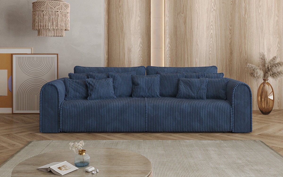 Designer Sofa Big Buddy 3-Seater with Sleeping Function and Storage in Wide Corduroy