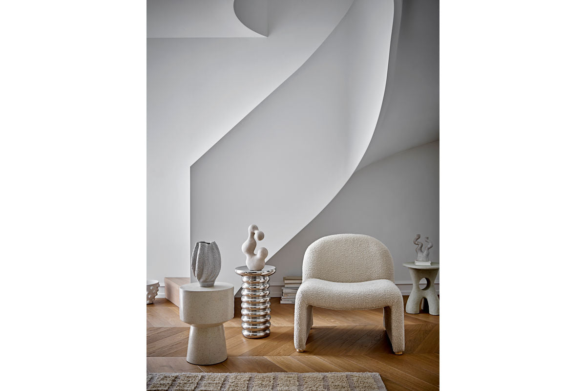 Side Table Porto – Stoneware in Silver Finish