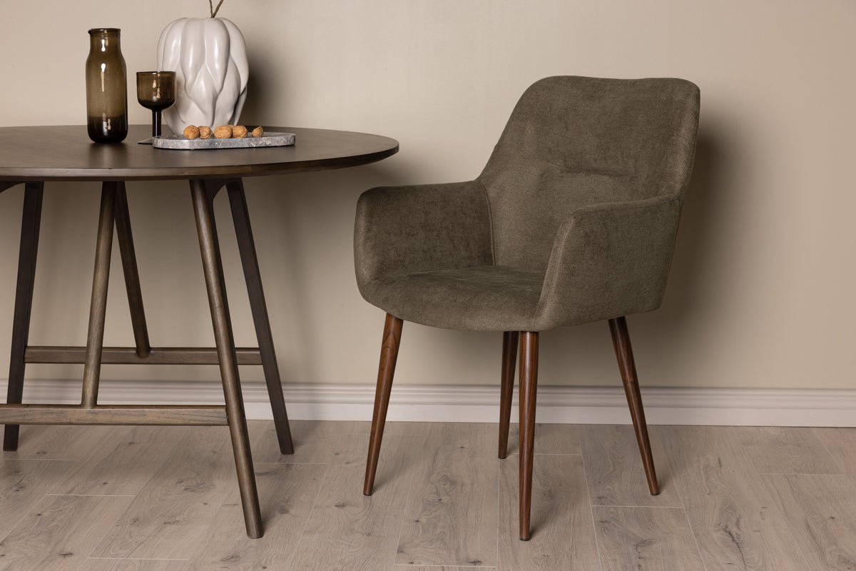 2-piece set - Future chair with legs in modern walnut brown