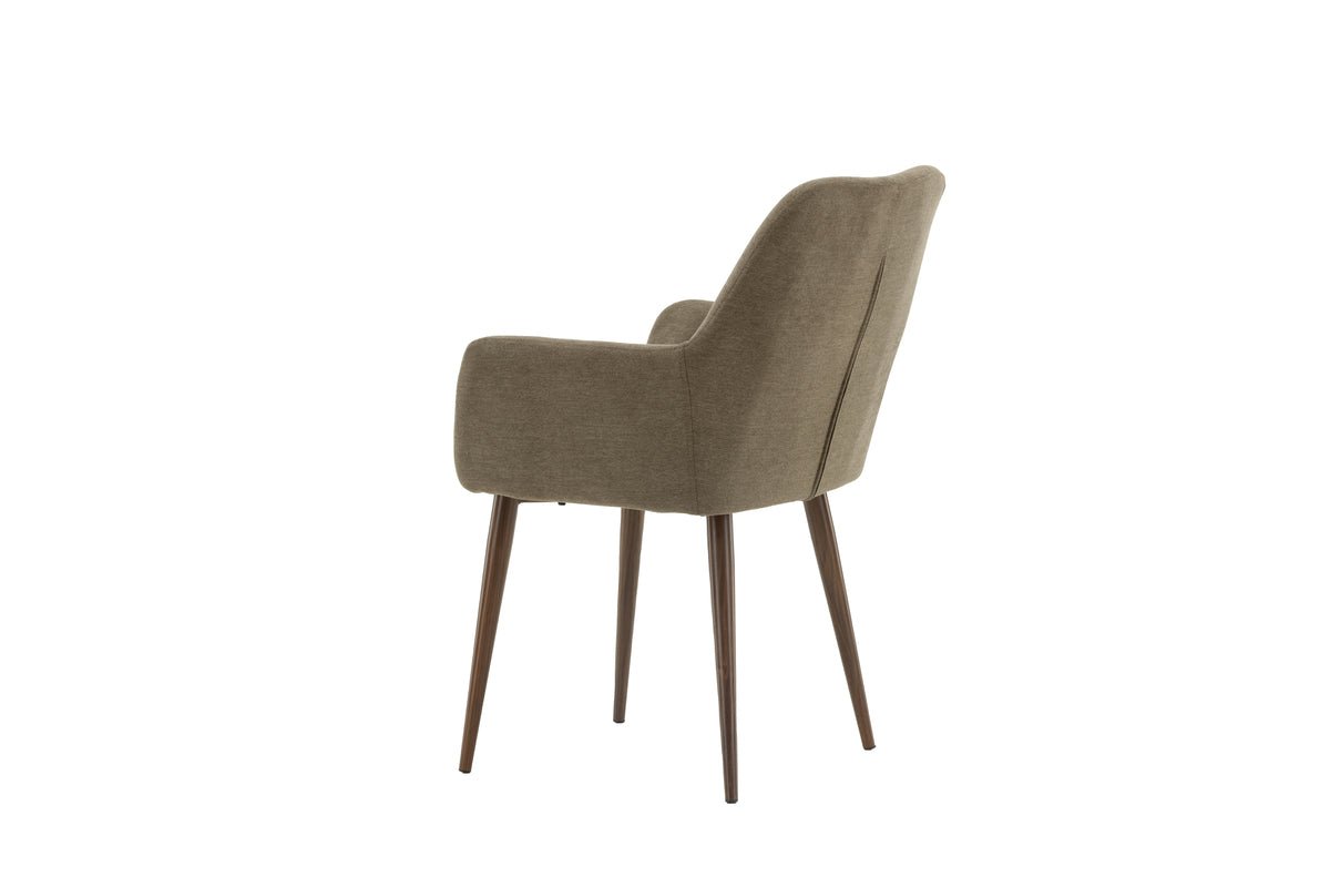 2-piece set - Future chair with legs in modern walnut brown