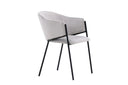 2-piece set - Chair Calyra with light gray velvet fabric