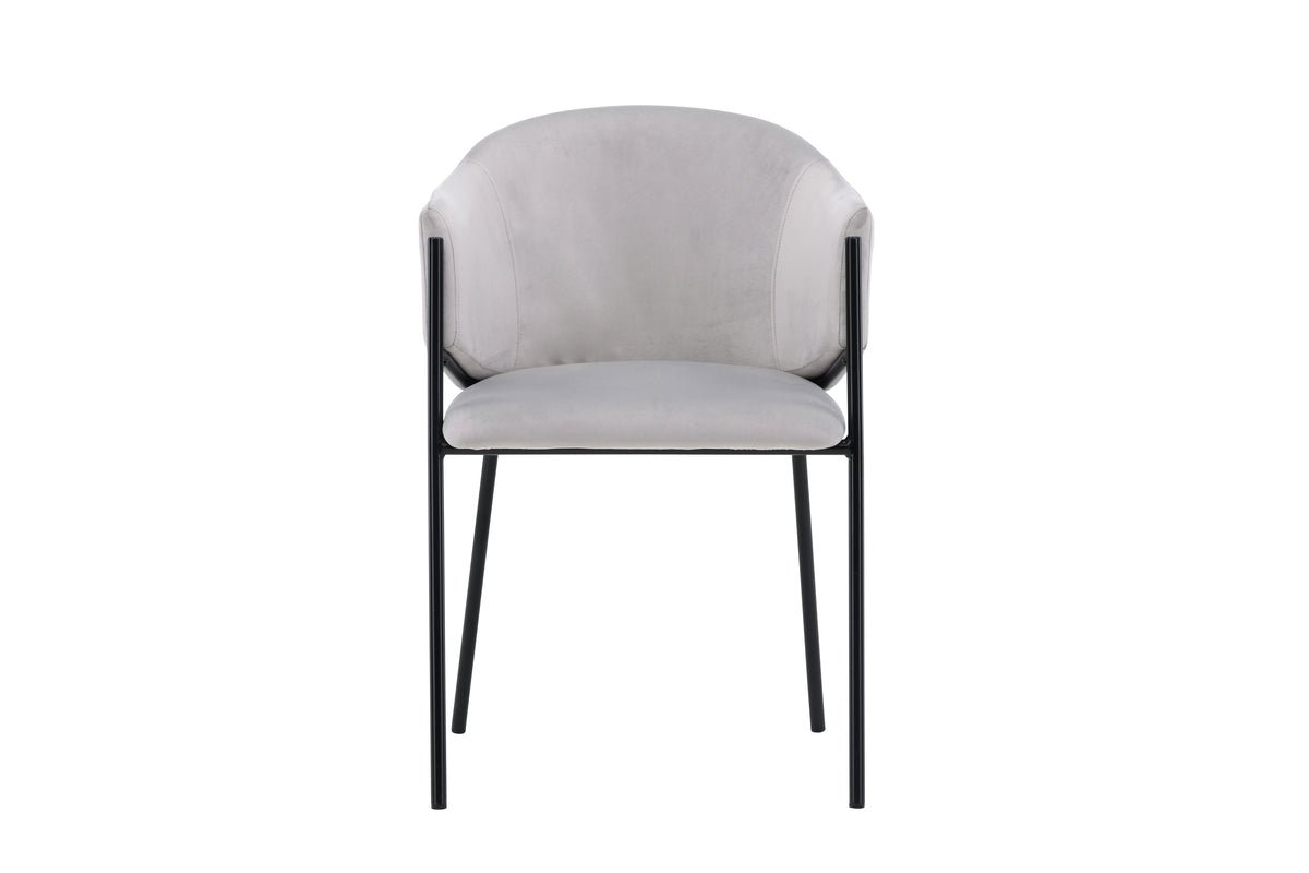 2-piece set - Chair Calyra with light gray velvet fabric