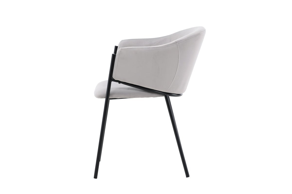 2-piece set - Chair Calyra with light gray velvet fabric