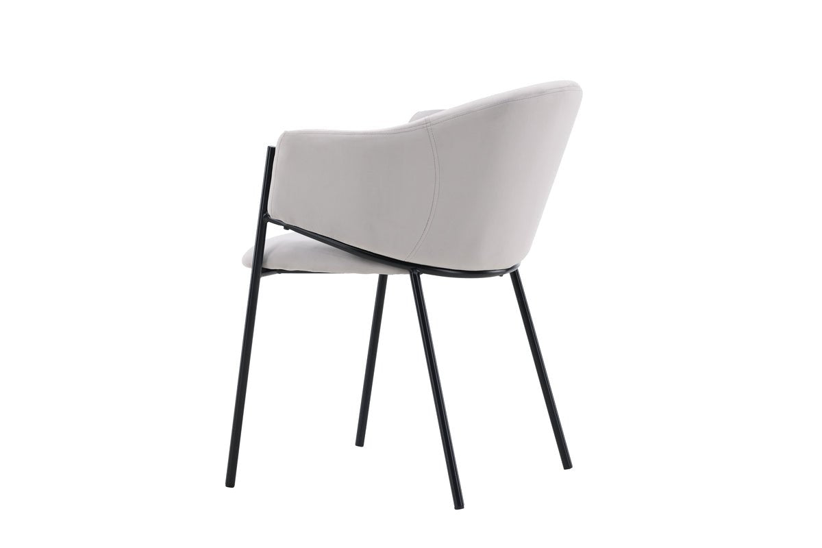 2-piece set - Chair Calyra with light gray velvet fabric