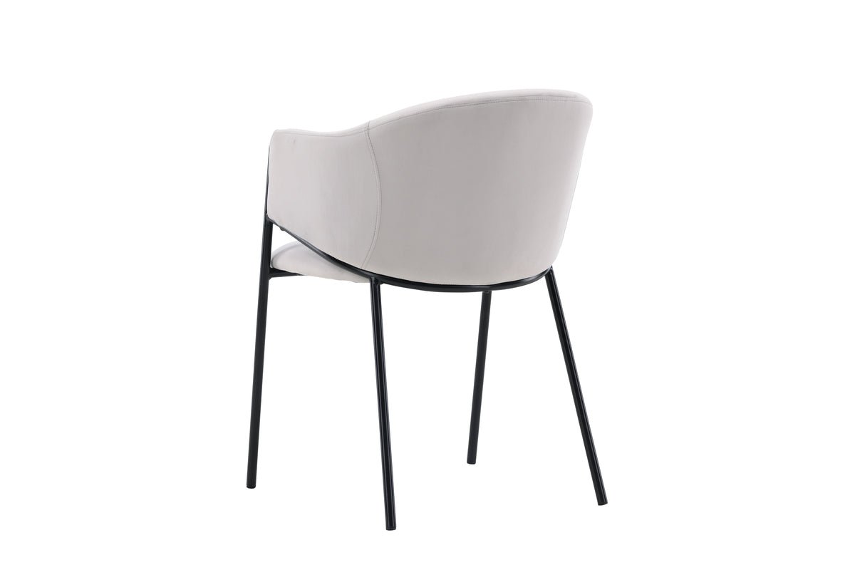 2-piece set - Chair Calyra with light gray velvet fabric