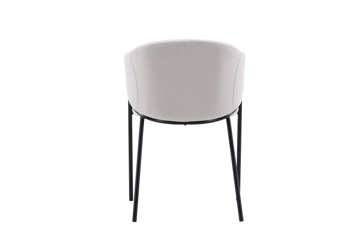 2-piece set - Chair Calyra with light gray velvet fabric