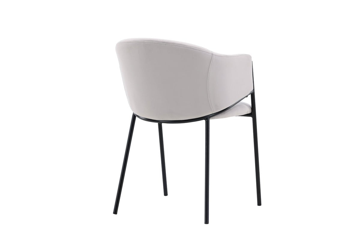 2-piece set - Chair Calyra with light gray velvet fabric