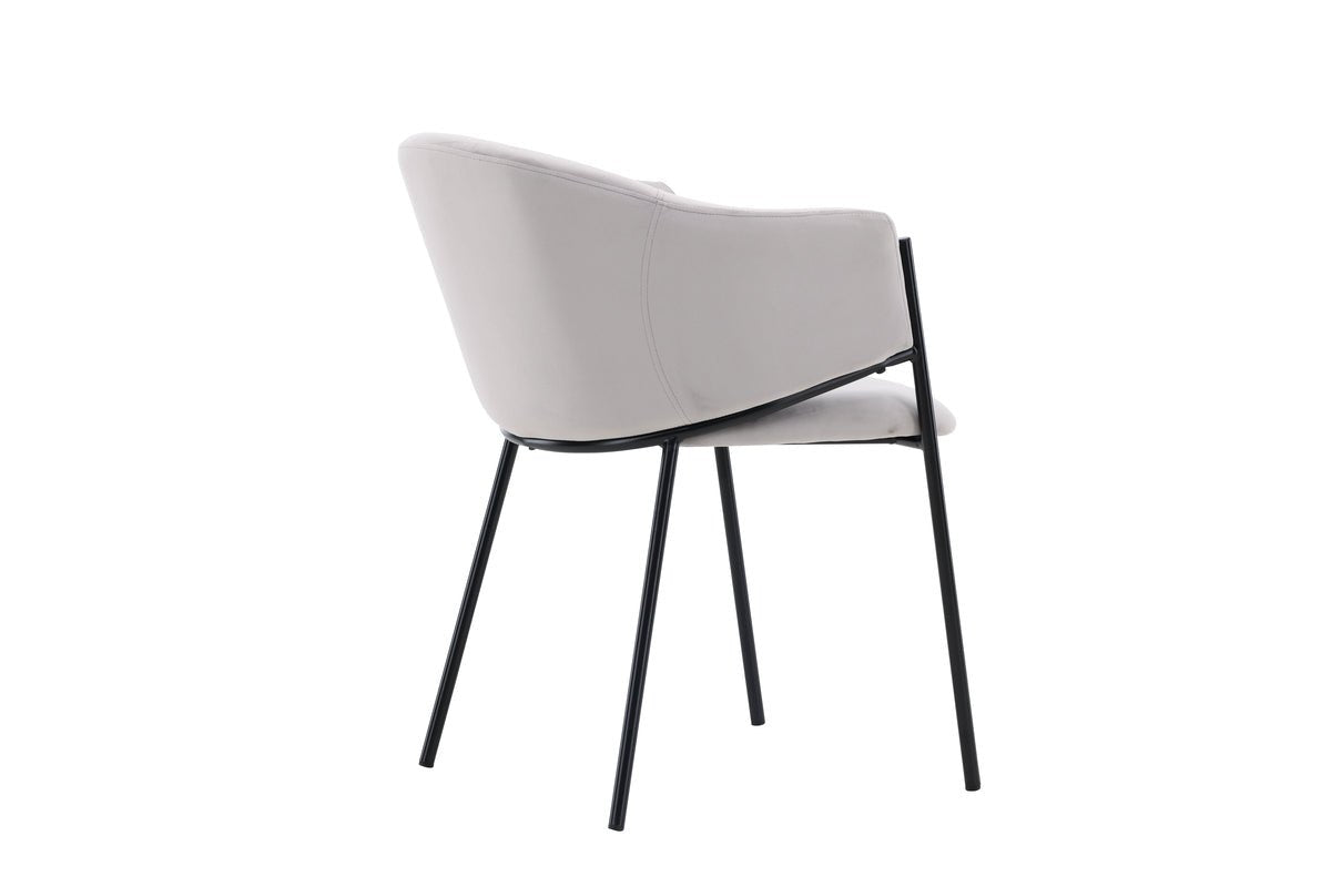 2-piece set - Chair Calyra with light gray velvet fabric