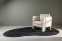 Carpet Caelen – oval shape in Black & White made of cotton