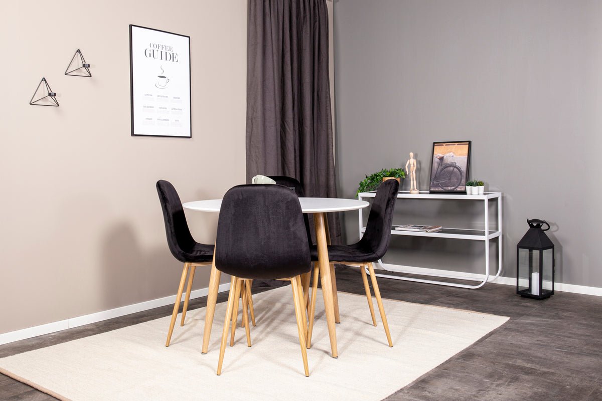 Side table Tiana – in Black or White with glass top