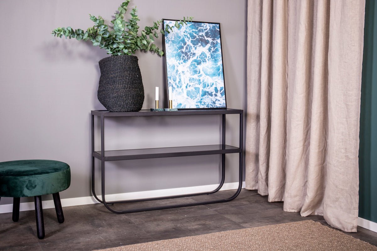 Side table Tiana – in Black or White with glass top