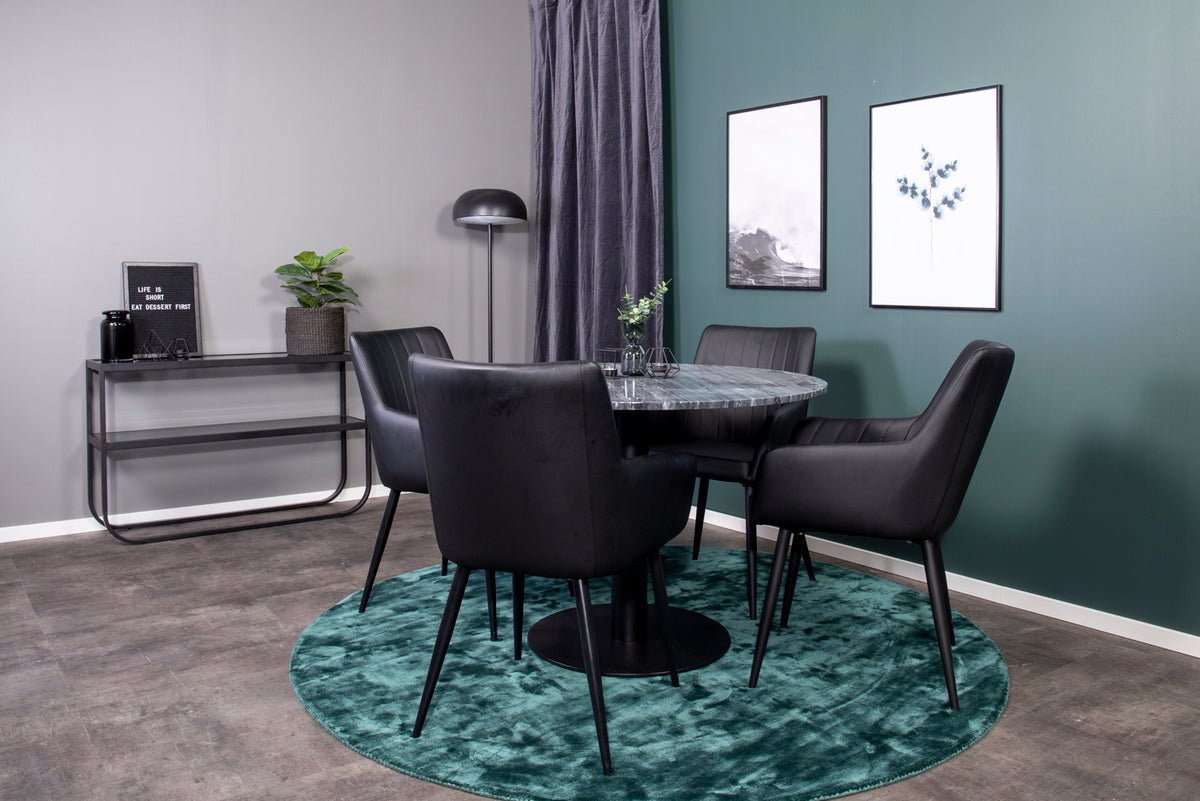 Side table Tiana – in Black or White with glass top