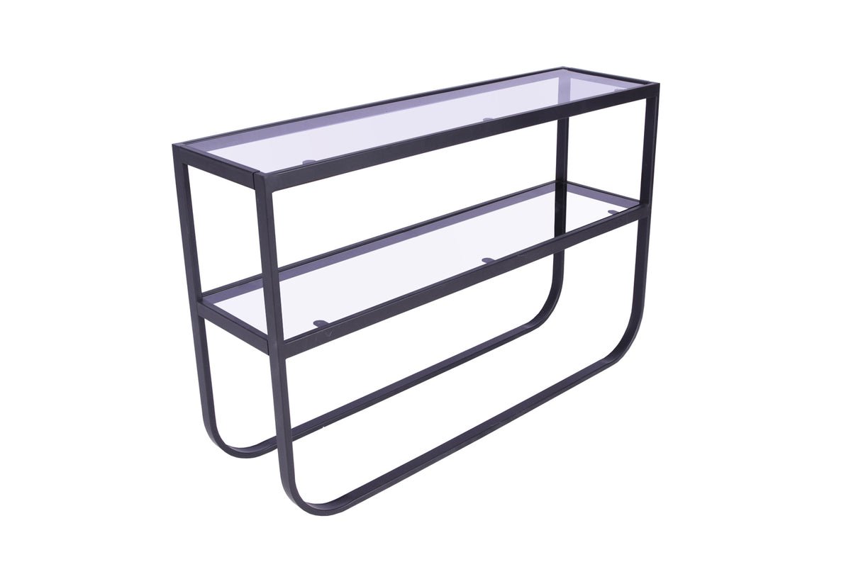 Side table Tiana – in Black or White with glass top