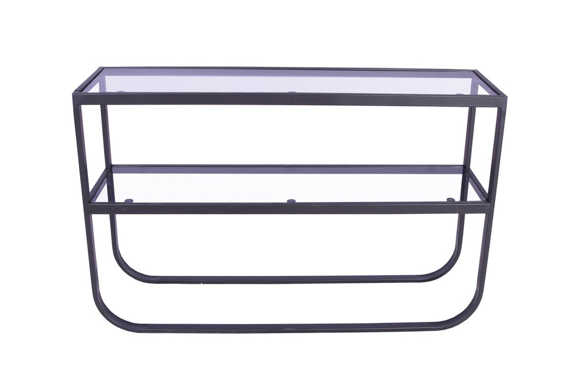 Side table Tiana – in Black or White with glass top