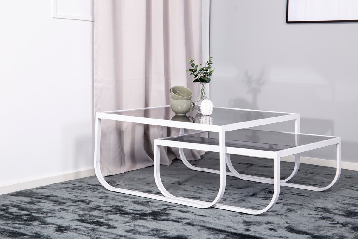 Coffee table Rondo - two tables with glass tabletop