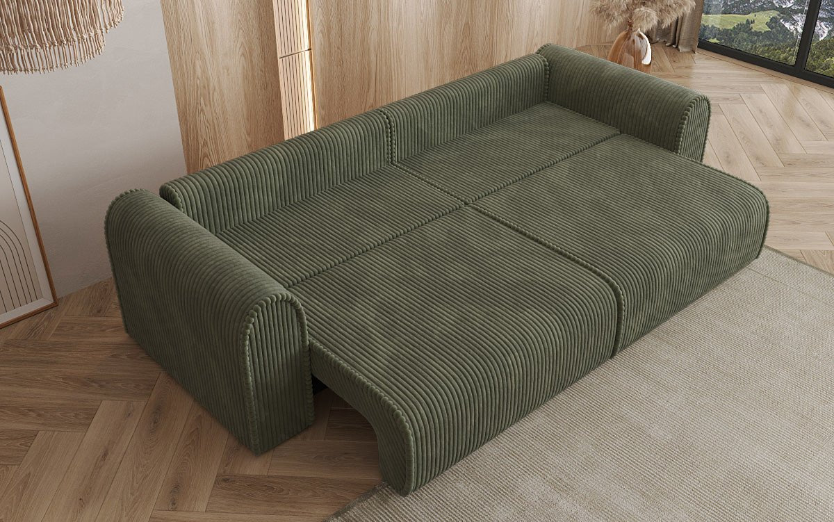 Designer Sofa Big Buddy 3-Seater with Sleeping Function and Storage in Wide Corduroy