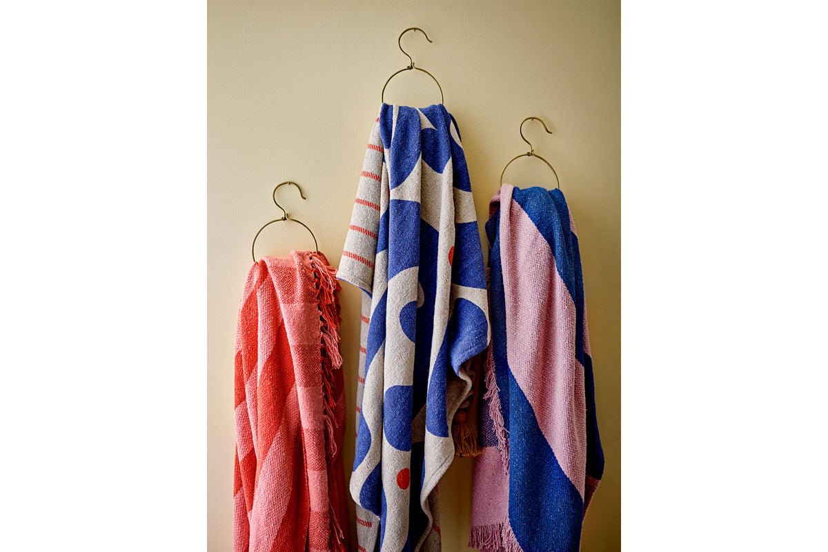 Überwurfdecke Niam - Orange, aus recycelter Baumwolle