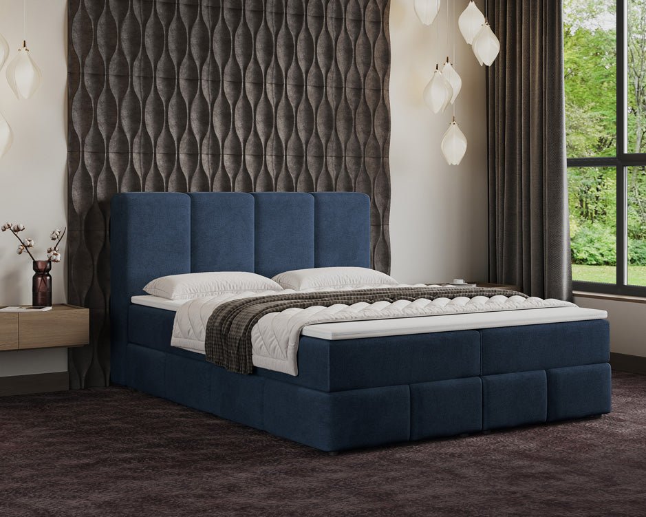 Box spring bed Venice velvet with storage