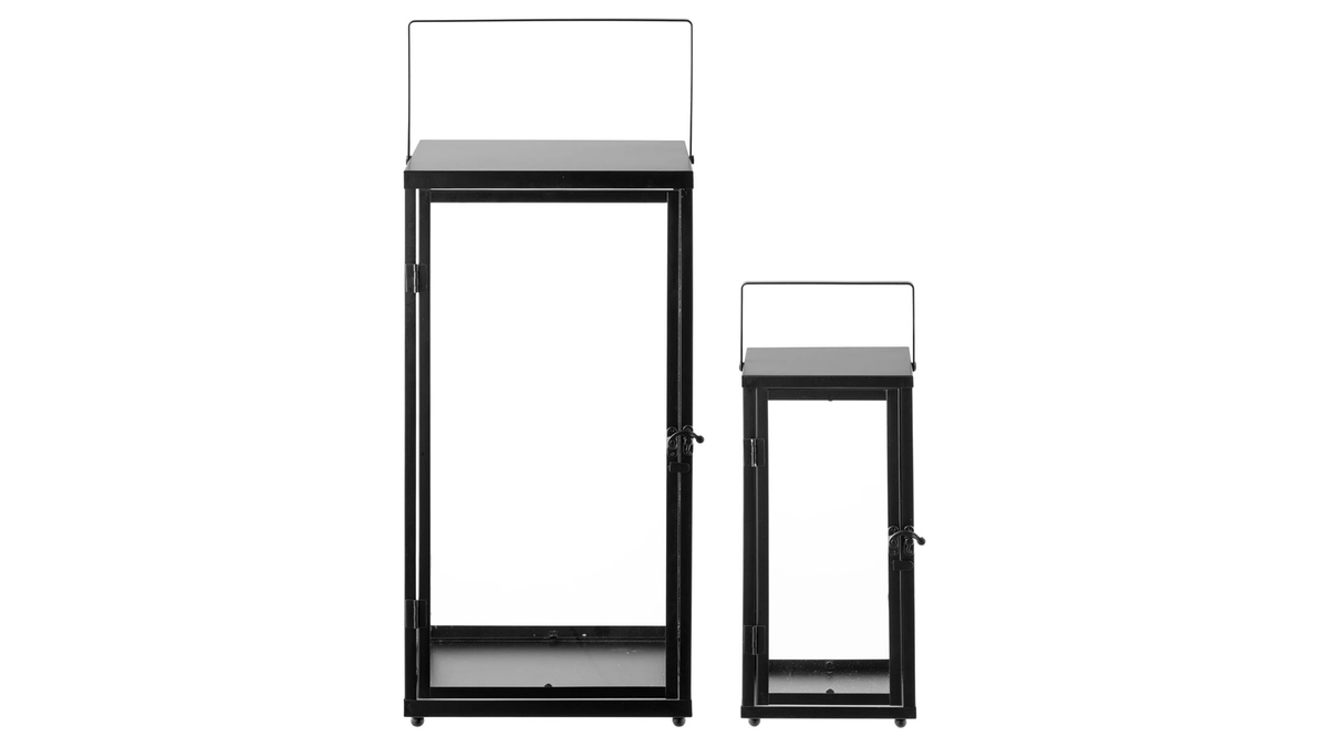 Set of 2 Felli lanterns - with black metal frame