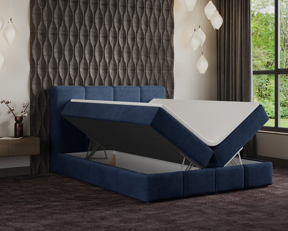 Box spring bed Venice velvet with storage