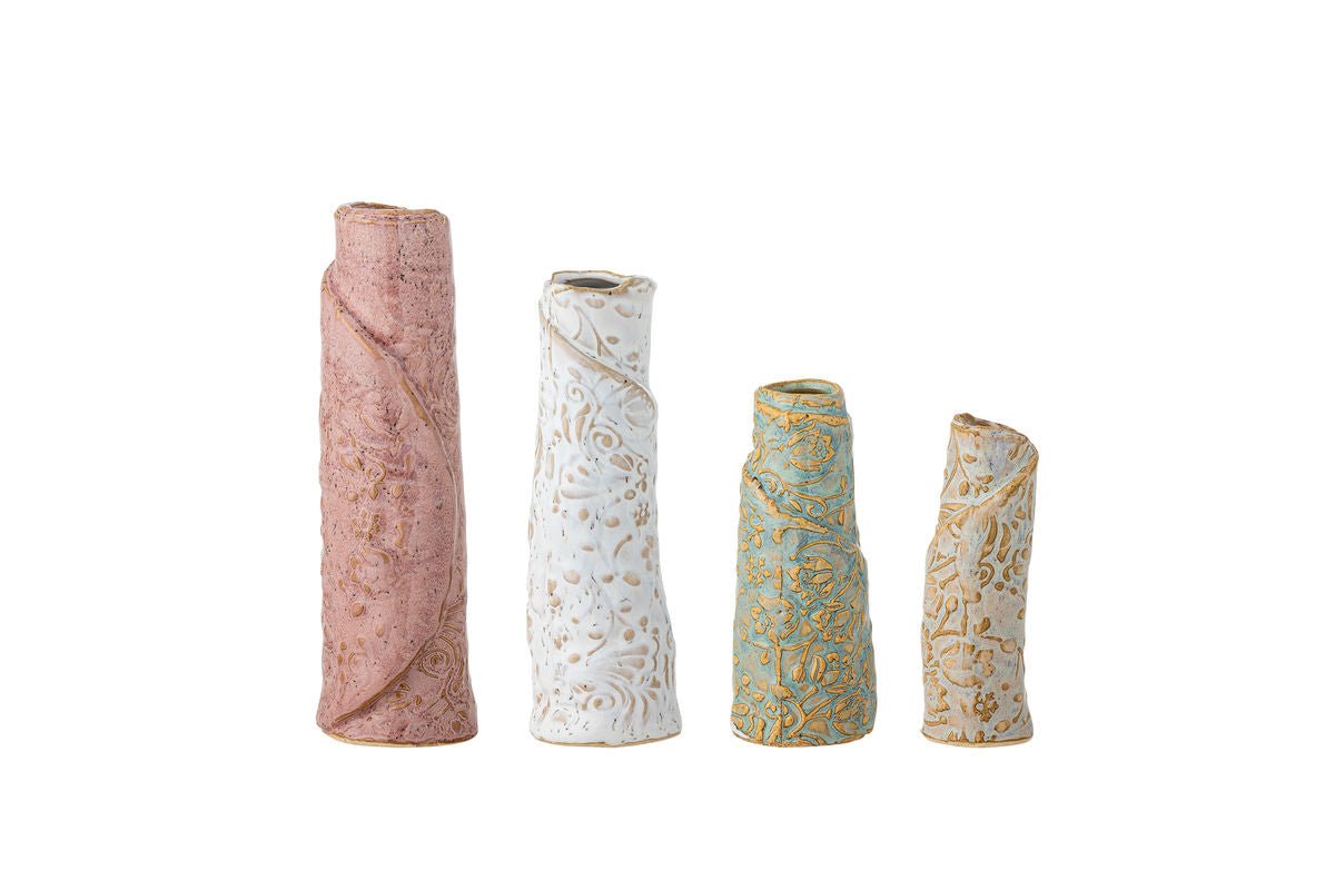 Vase "Tavik" – Stoneware with Reactive Glaze (Set of 4)