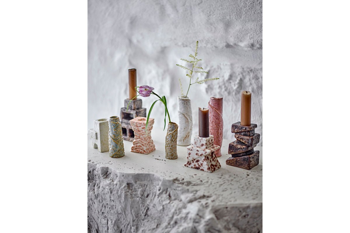 Vase "Tavik" – Stoneware with Reactive Glaze (Set of 4)