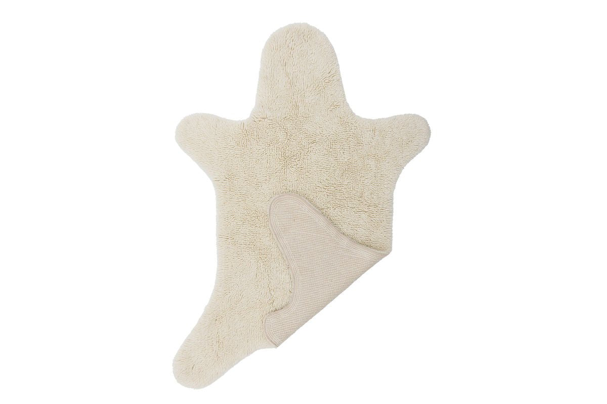 Children's Rug "Björn" – White Wool Rug in Bear Shape
