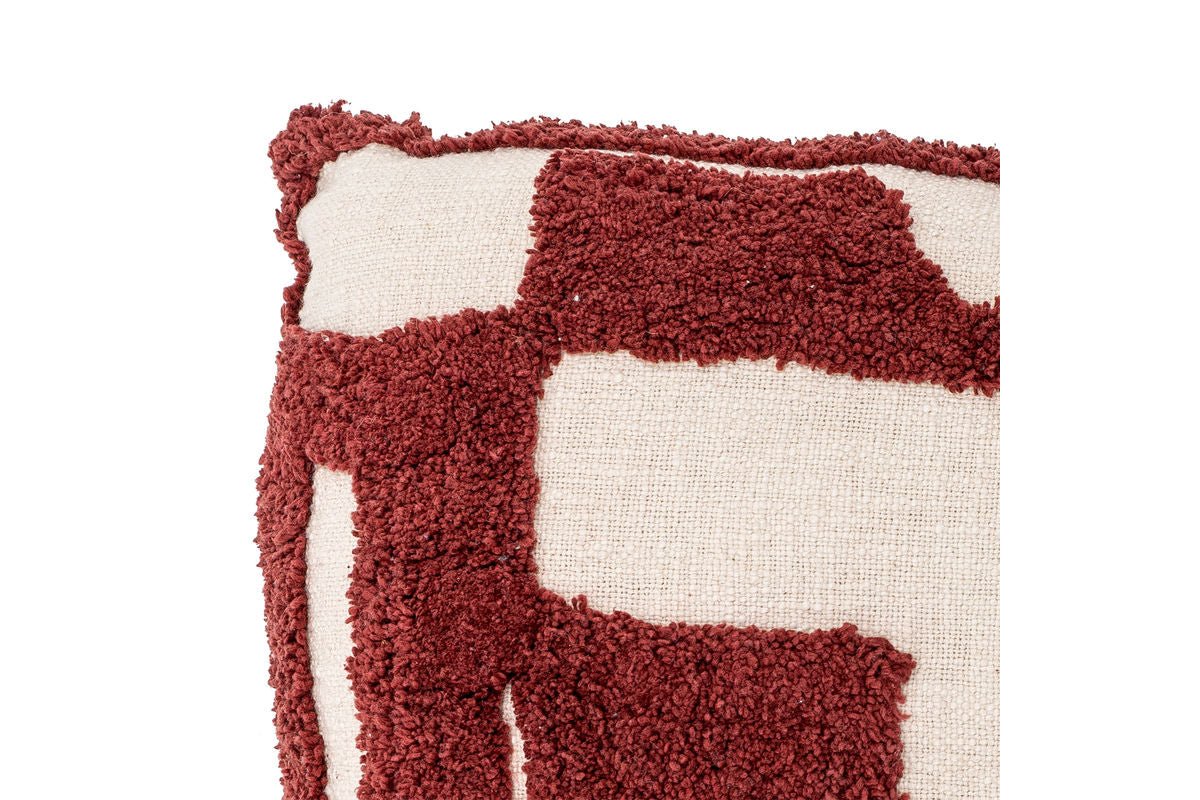 Decorative Cushion Cordoba – Abstract Tufting Design in Bordeaux Red