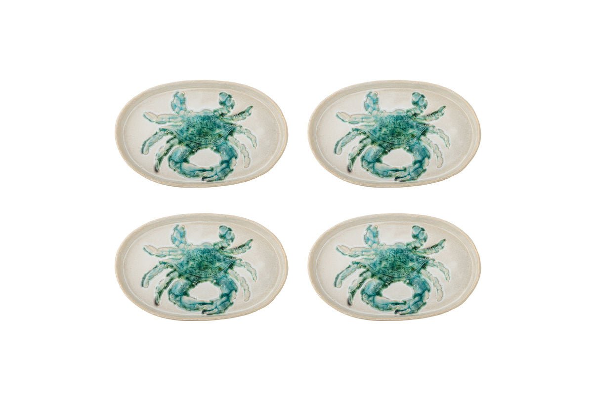 Plate Noruva - made of stoneware - crab motif set of 4