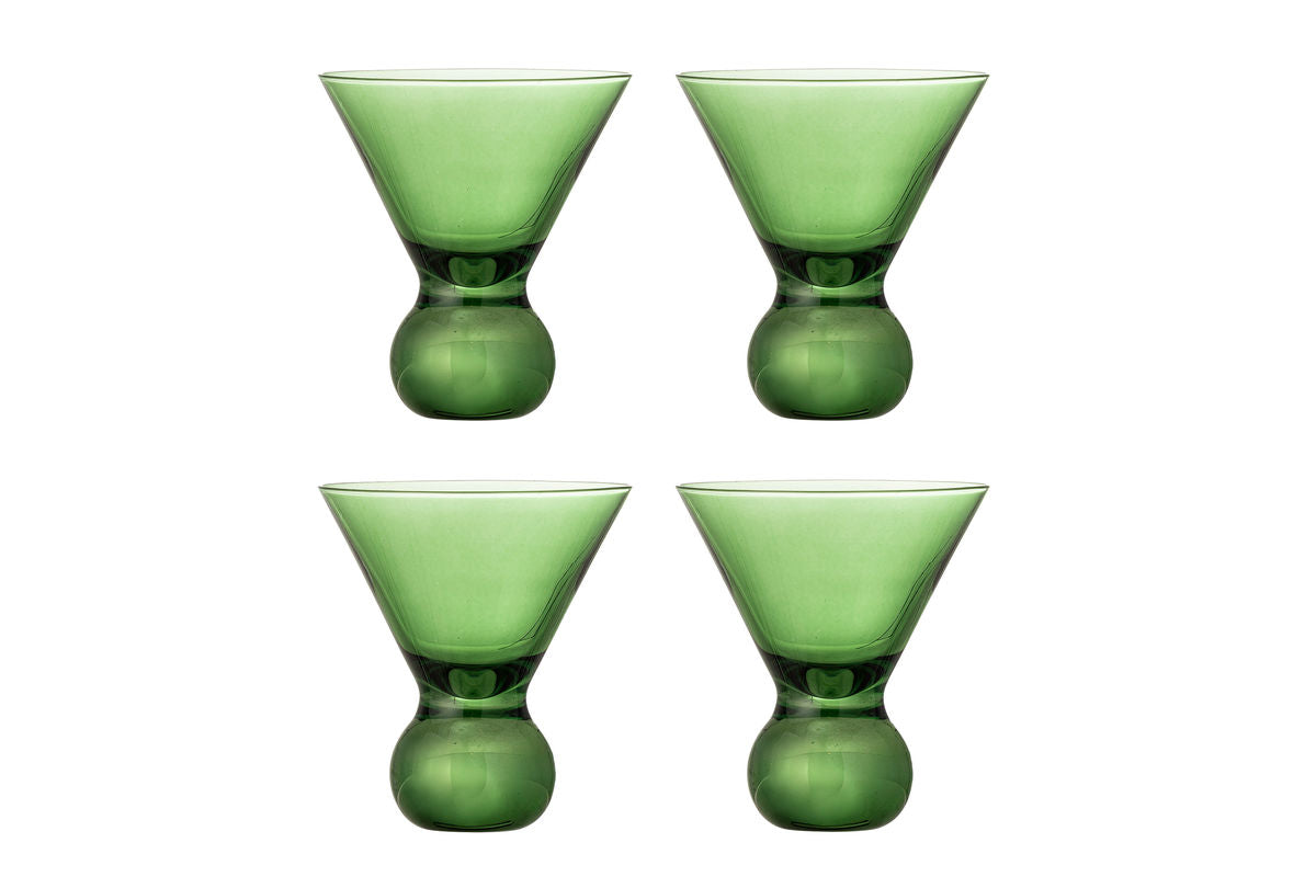 Elvo Cocktail Glasses – Colored Glass with Sculptural Shape (Set of 4)