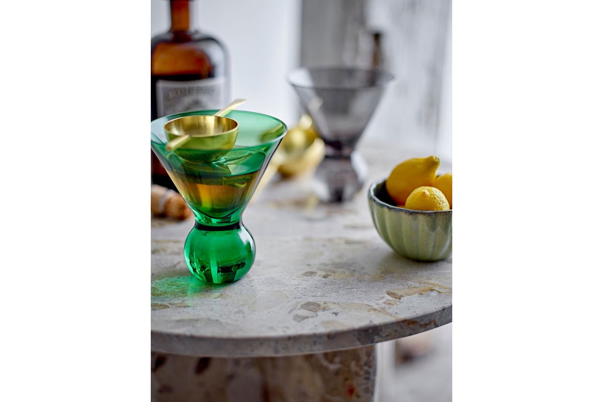 Elvo Cocktail Glasses – Colored Glass with Sculptural Shape (Set of 4)