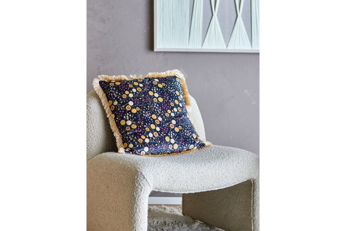 Decorative Cushion Cara - made of Viscose in the Color Blue