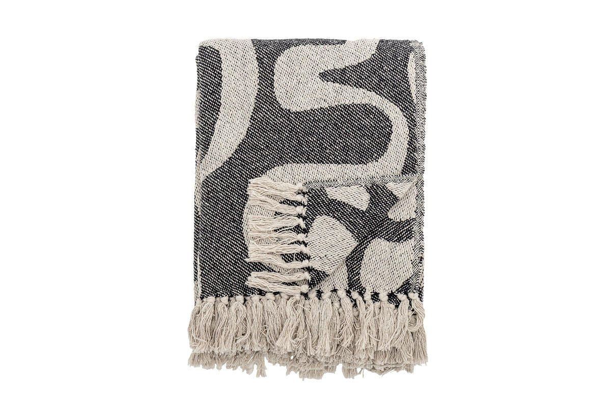 Maris Bedspread - Black, made from recycled cotton