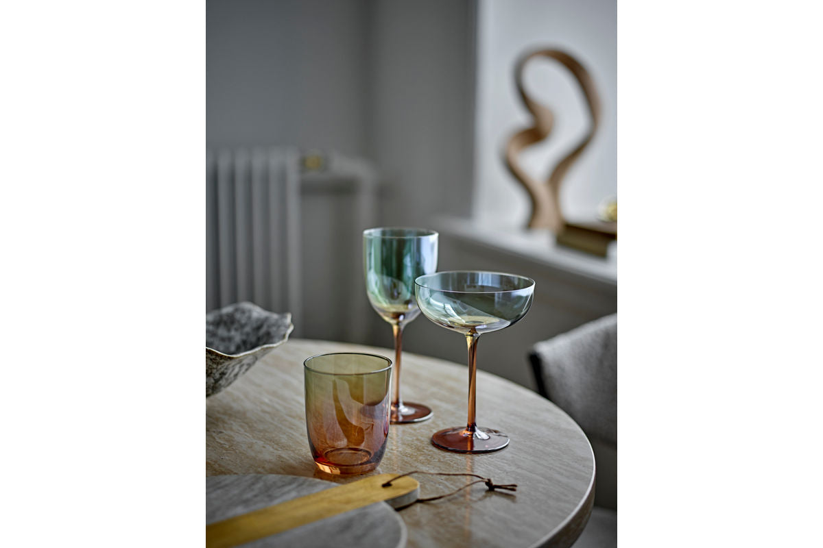 Celeste Wine Glasses – Glass in Bronze with Mother-of-Pearl Rim (Set of 4)