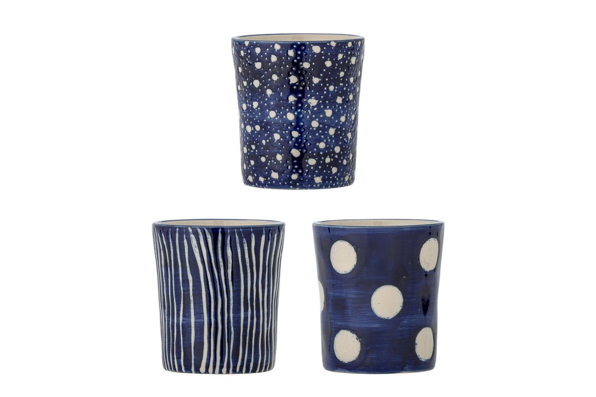 Norell Mug Set – Blue Stoneware (3-piece)