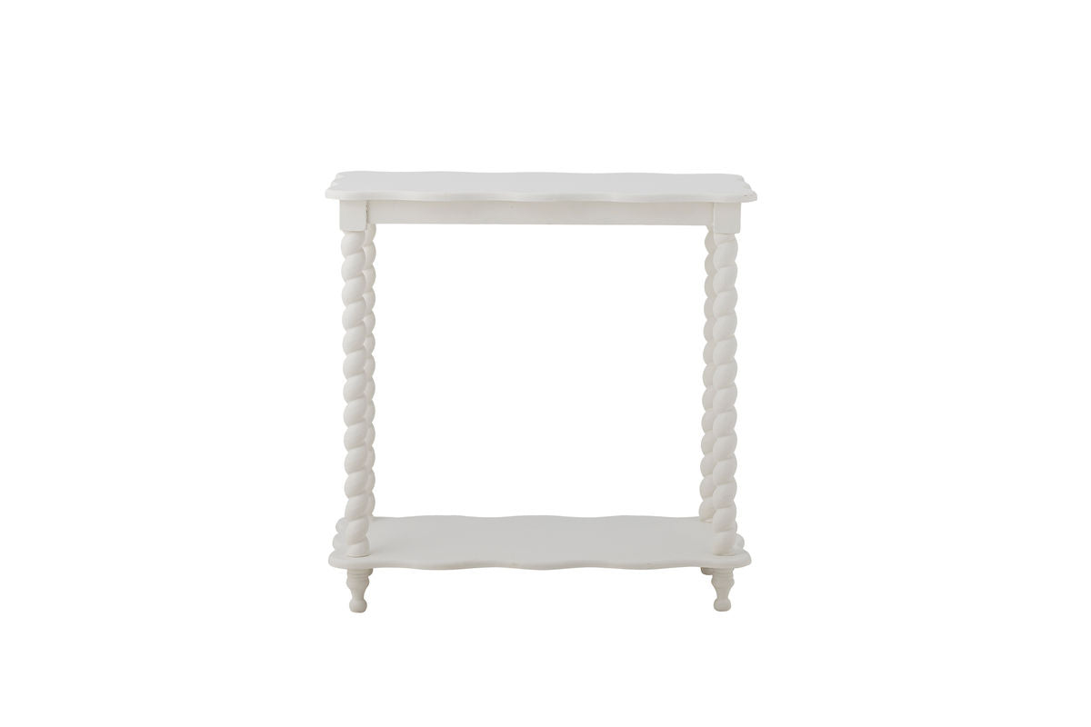 Console Table Liva – White MDF Table with Shelf