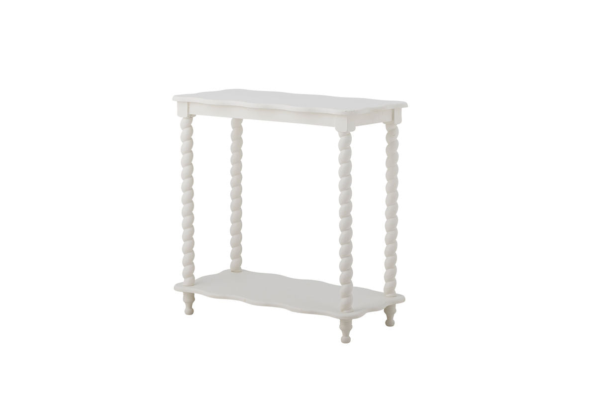 Console Table Liva – White MDF Table with Shelf