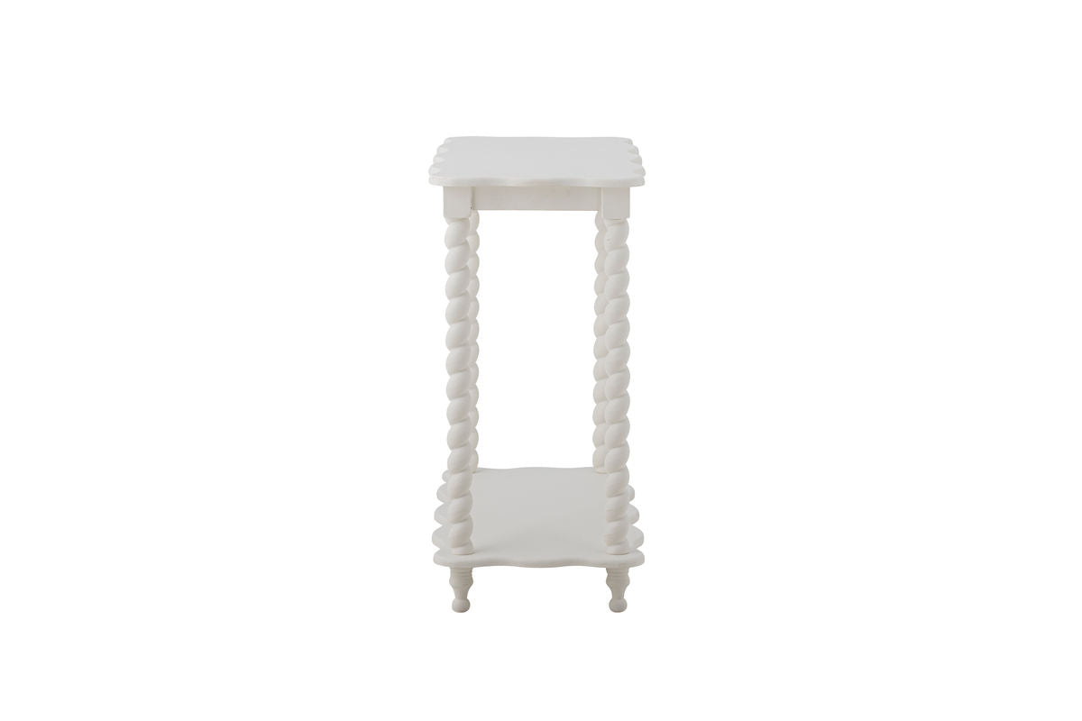 Console Table Liva – White MDF Table with Shelf