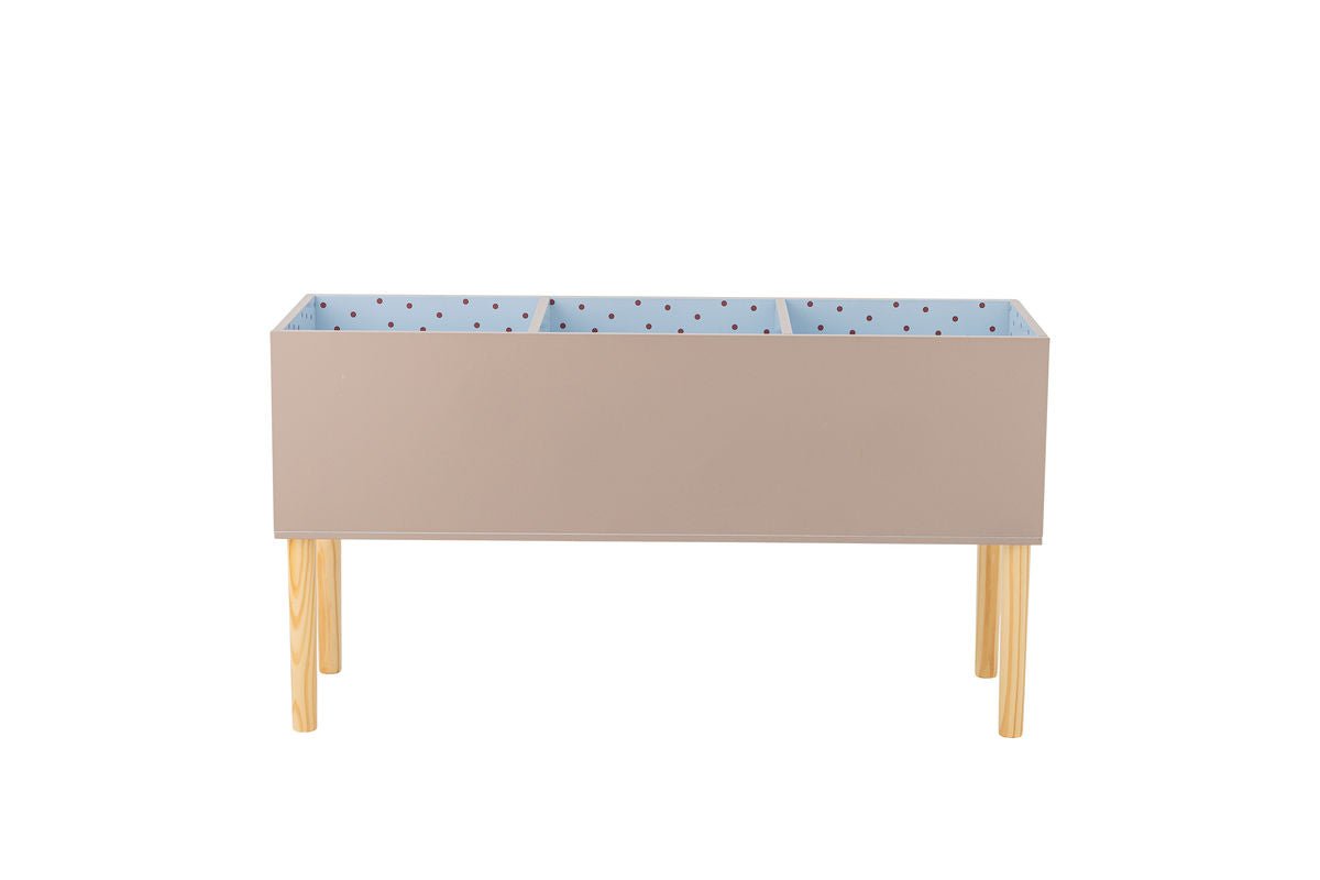 Children's Bookshelf Mila - in Brown with White Stripes for Books & Toys