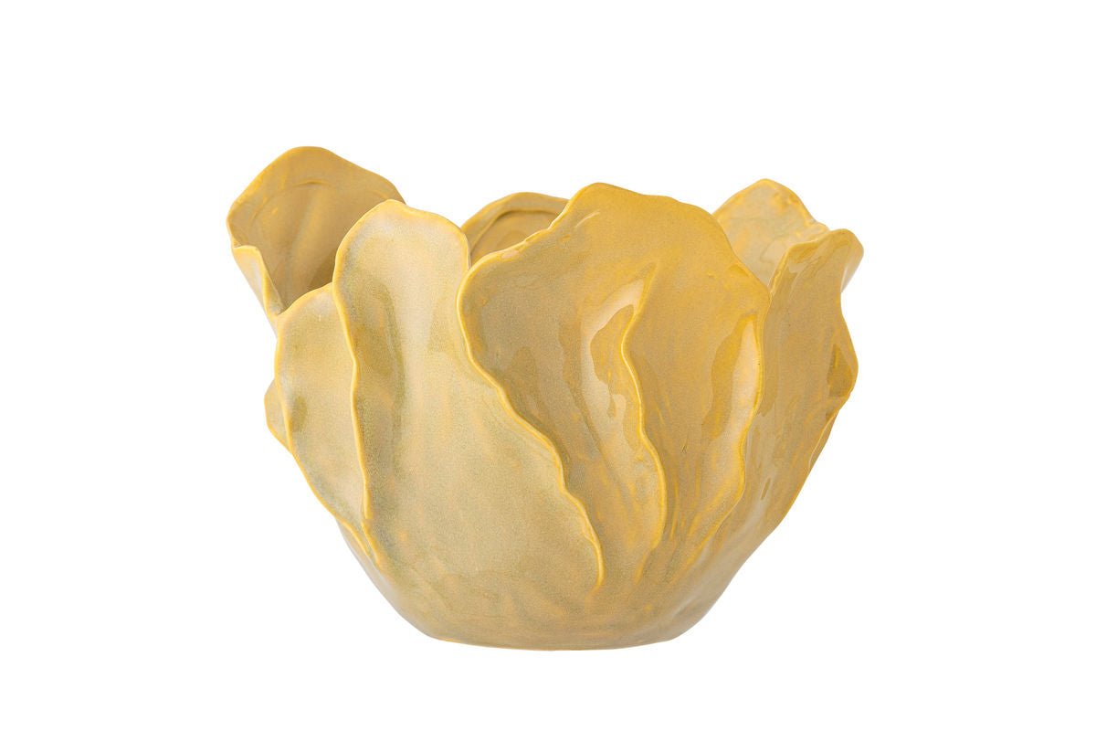 Auror Bowl – Sculptural Stoneware in Yellow