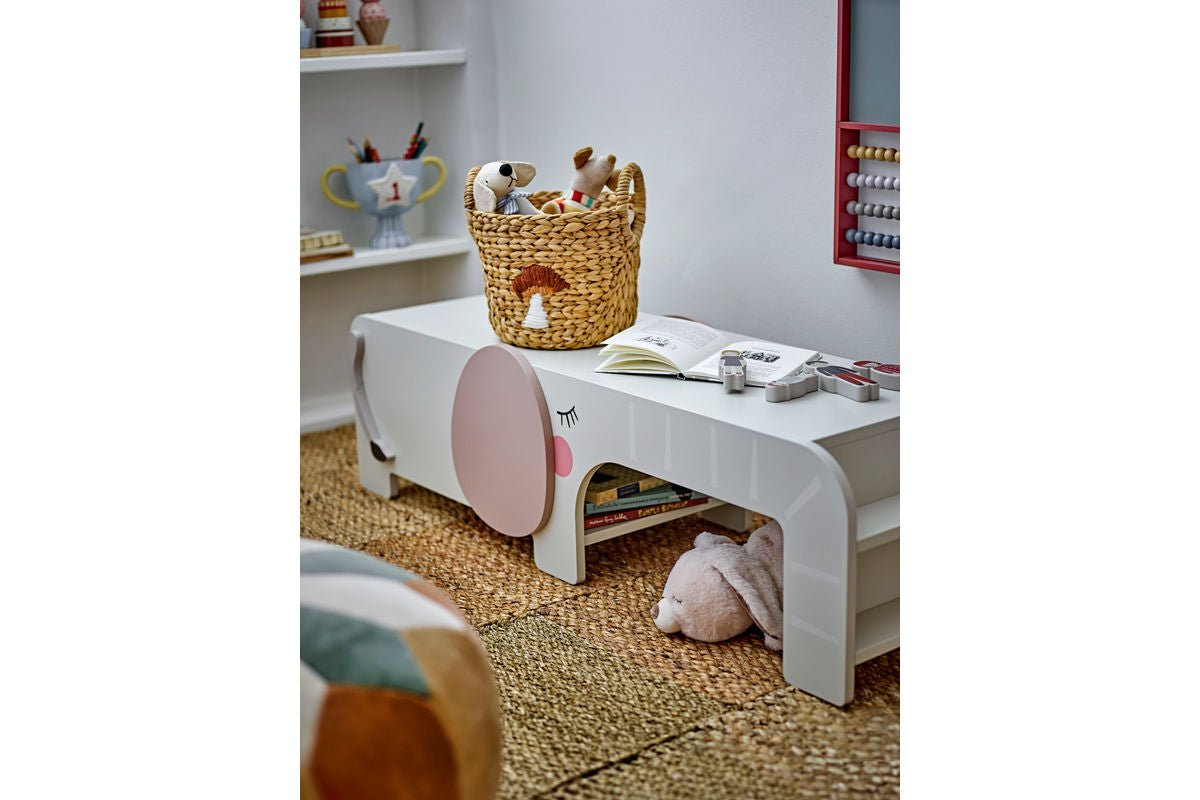 Children's Bench Rob - Elephant Bench with Storage & Shelving Compartments