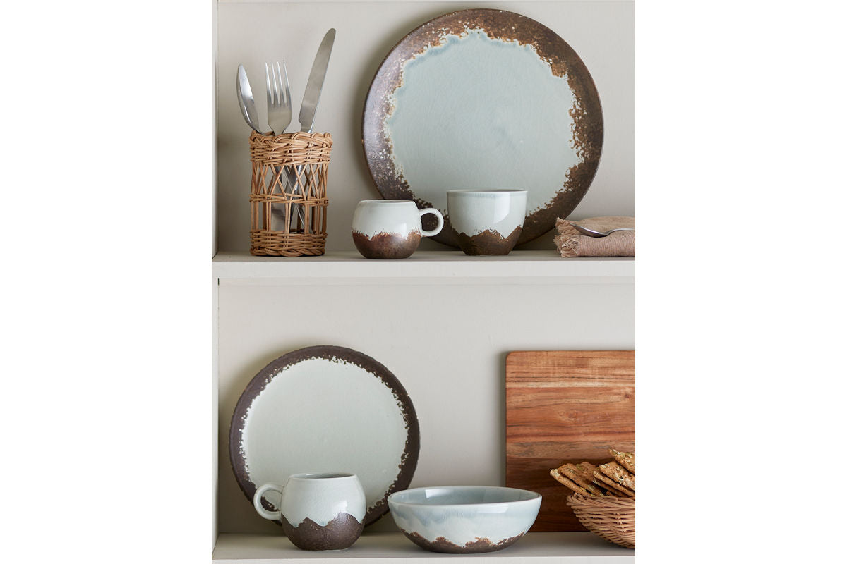 Liora Breakfast Set – Stoneware with Textured Glaze (12-piece)