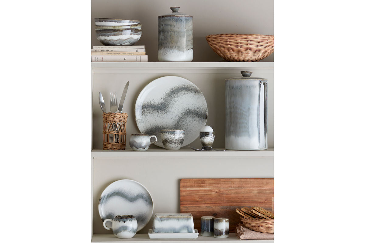 Liora Breakfast Set – Stoneware with Textured Glaze (12-piece)