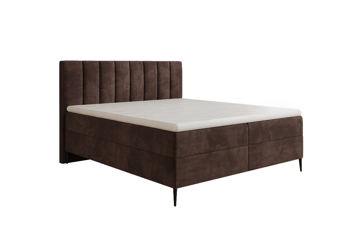 Lucca box spring bed in Corduroy with storage and legs